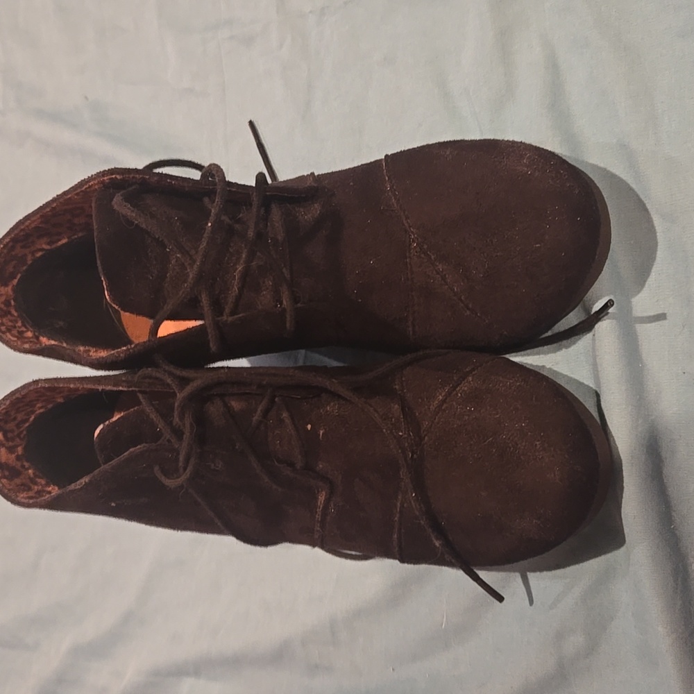 Black Lace Up Wedges - Picture 3 of 7
